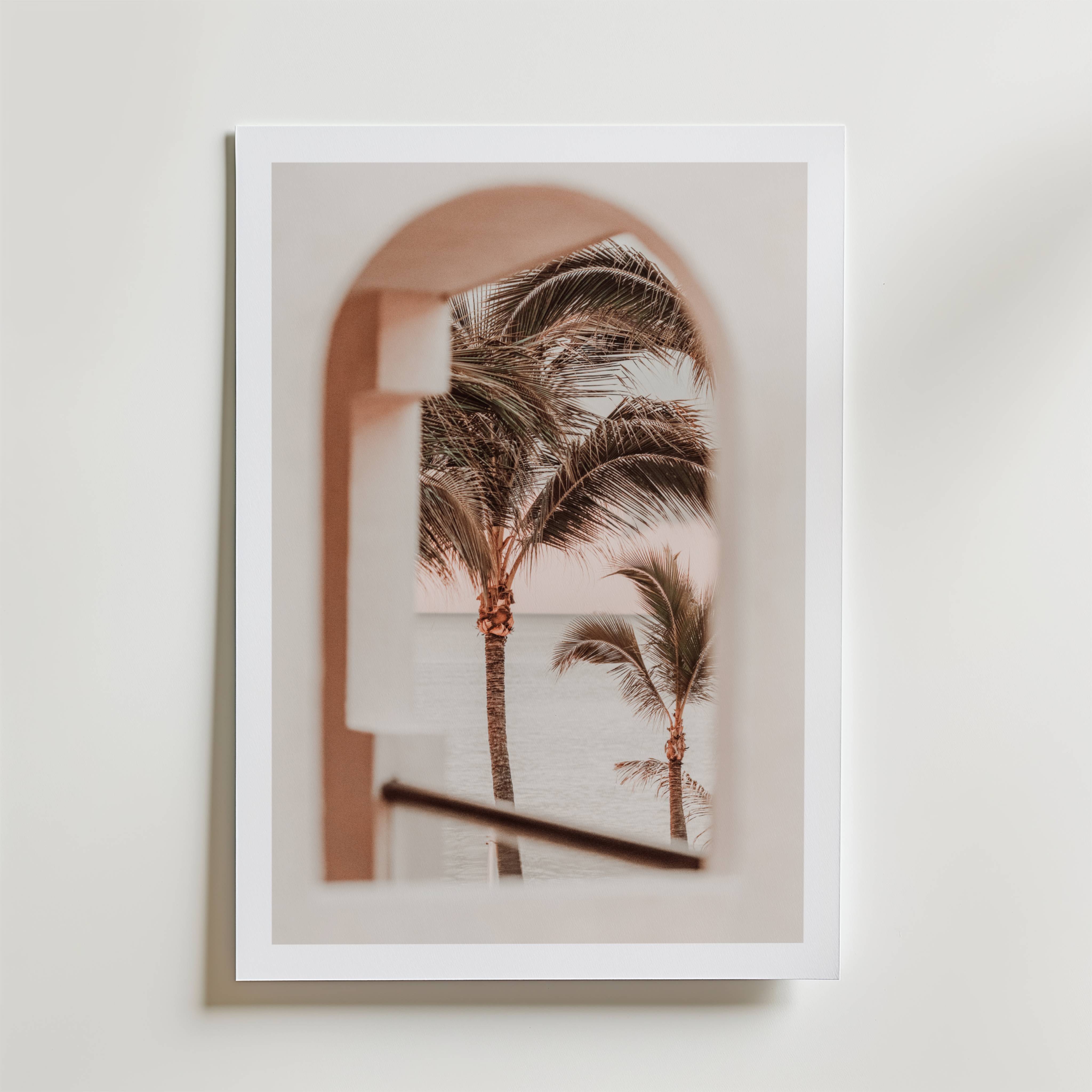Palm View Arch Poster - Premium Canvas 30x40 cm