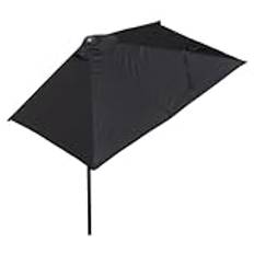 HCBUTAE Halvparasollhöjd lyftbar mot väggen, balkongparasoll, halvrektangulärt parasoll, UV50+, värmeisolering, regntät, Svart, 250*130cm