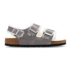 Birkenstock, Sko, Dame, Grå, 39 EU, Suede, Milano Suede Sandaler