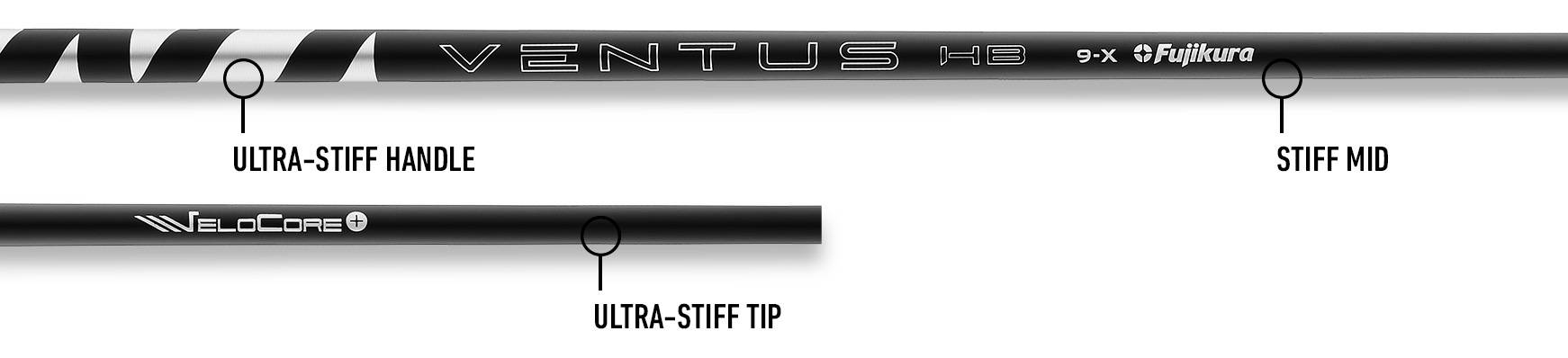 Fujikura Ventus HB Black VeloCore+ - Hybrid Shaft X-Stiff 10