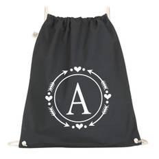 Gympapåse med Bokstav Monogram - Svart
