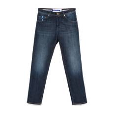 Jacob Cohën, Jeans , Herre, Blå, W34, Bomuld, Indigo Blue Jeans Lommetørklæde