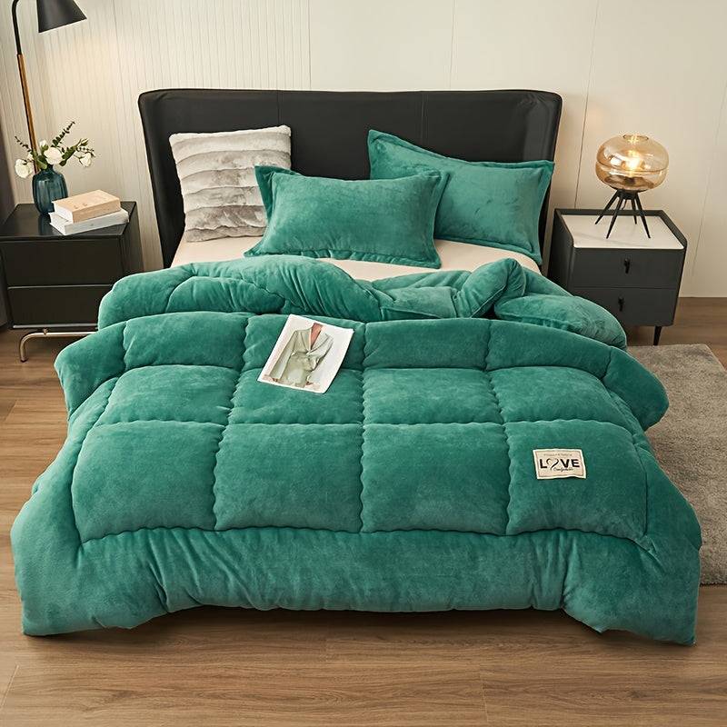 Luxe Melkfleece Vintertäcke för Optimal Komfort - Kärna av mjölkfleece - Vattengrön / 203cm*229cm