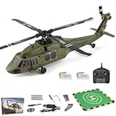 Vgpbphj K170 UH60L fjärrstyrd helikopter, 2,4 GHz 4CH RC-helikopter med 6-axlig gyro, RC militärhelikoptrar med höjdhovring, för vuxna nybörjare (2 batterier)