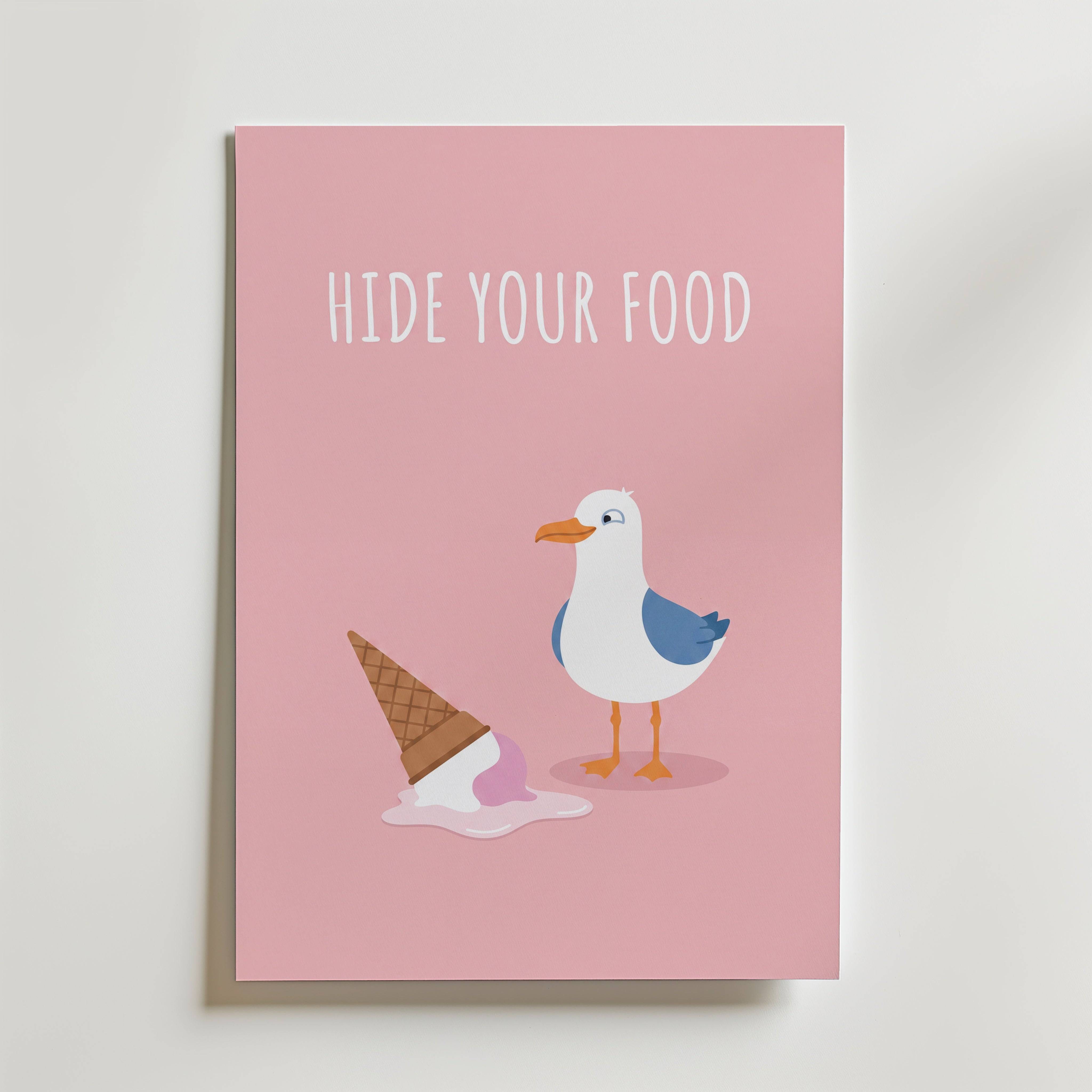 Hide Your Food Poster - Fine Art Poster 100x140 cm Utan passepartout