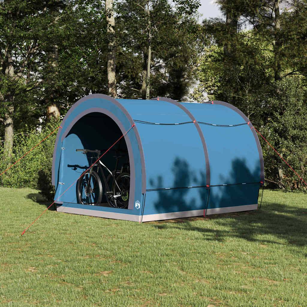 vidaXL Cykelförrådstält med tak Blå 256 x 222 x 182 cm taffeta
