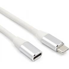 Usb c förlängningskabel typ c förlängningssladd usb-c thunderbolt 3 för macbook pro nintend switch usb 3.1 usb förlängning datakabel - silver--