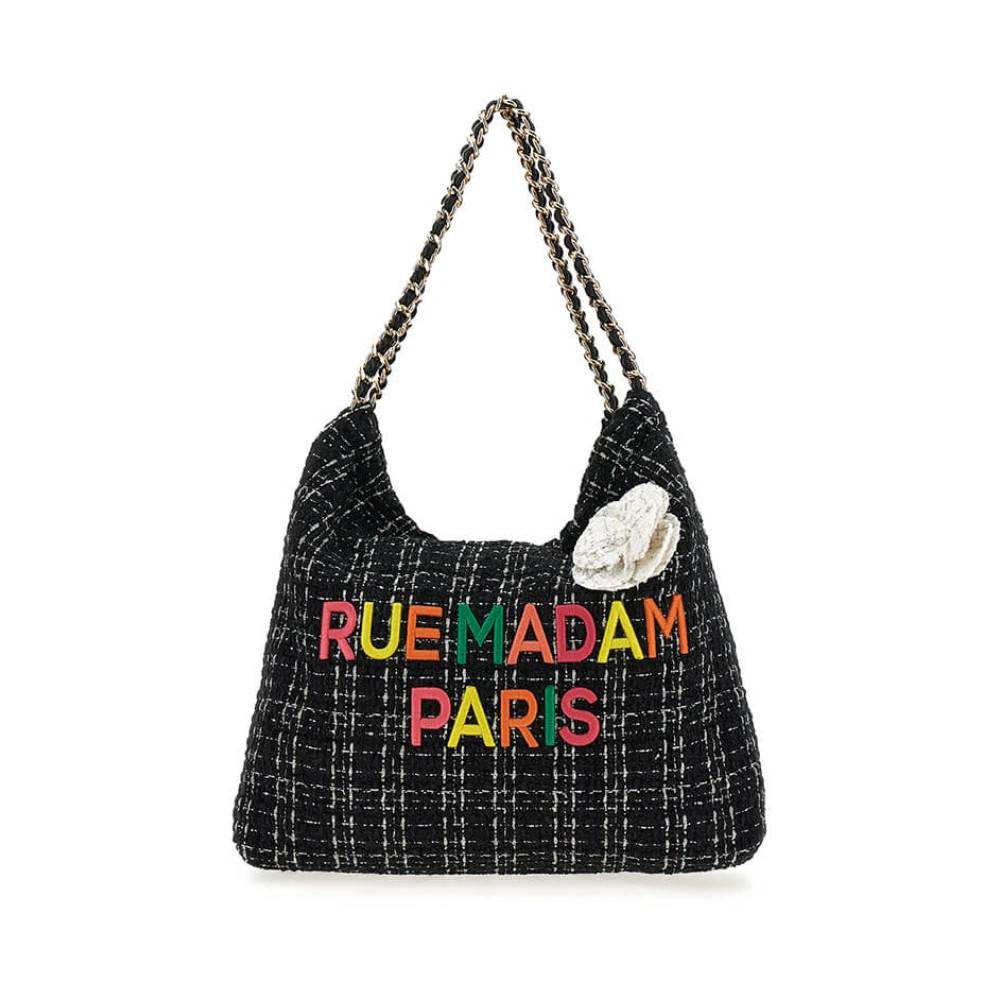 Rue Madam - Multifärgad Tweed Shoppingväska med Broderad Logotyp Väskor - Dam - ONE Size - Tweed