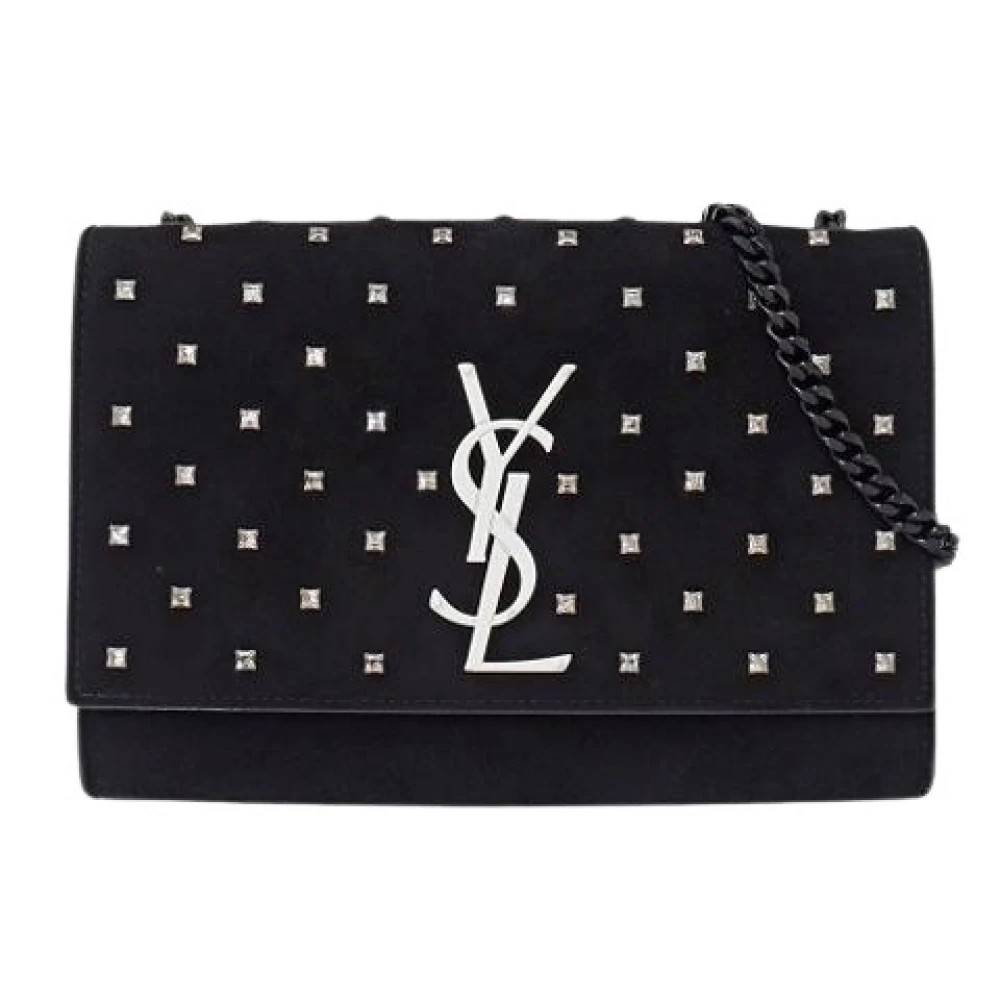 Saint Laurent Vintage Pre-owned Suede Shoulder Bag - Vintage - Dame - Sort - ONE SIZE - Uld