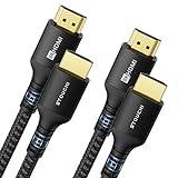 Stouchi HDMI-kabel 2.1 3m, 8K Ultra HD 48Gbps höghastighetskabel, 8K60, 4K120, 144Hz, RTX 3080, eARC HDR10 4:4:4, HDCP 2.2 och 2.3, Dolby, kompatibel med Fire TV/Roku TV/PS5/Xbox Series X/LG,