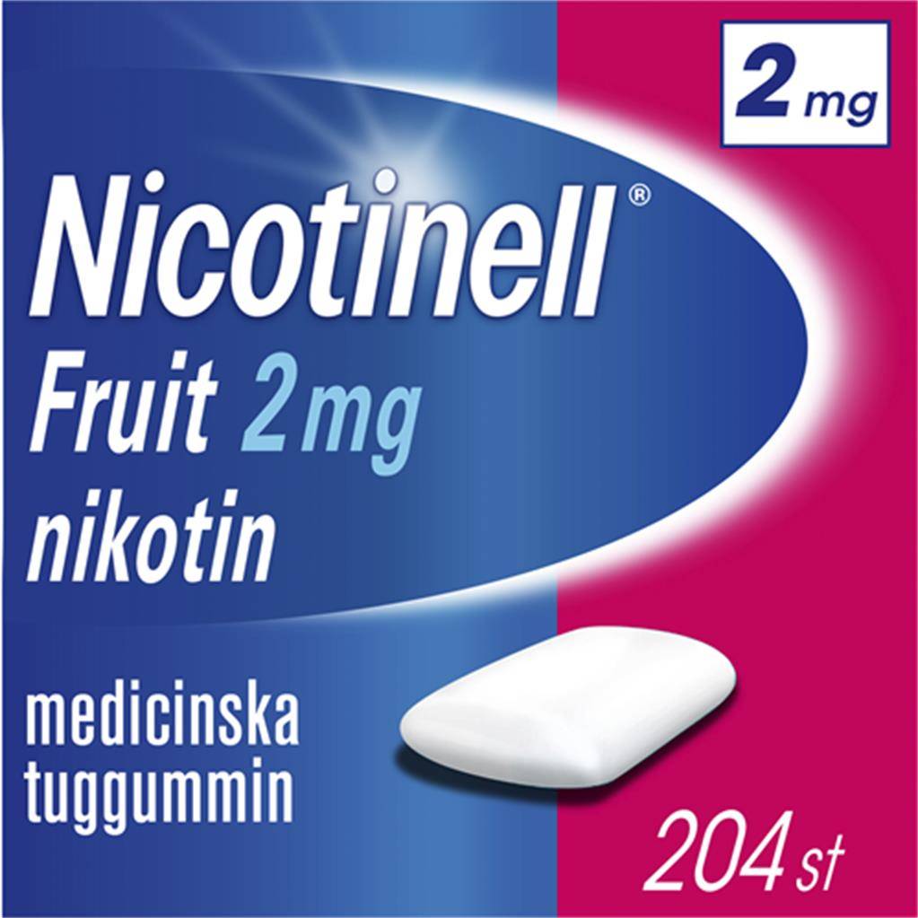 Nicotinell Fruit, medicinskt tuggummi 2 mg, 204 st