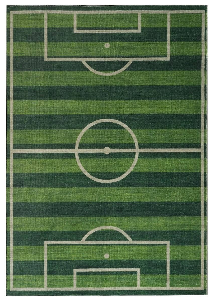 Soft Football Field Grön 120x170 cm Barnmatta Mjuk Päls-look
