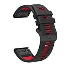 AISPORTS Kompatibel med Garmin Tactix 7/7 Pro/Bravo/Charlie/Delta-rem silikon, 26 mm snabbpassande klockarmband mjukt andningsbart sportarmband ersättningsrem för Garmin Instinct 2X Solar