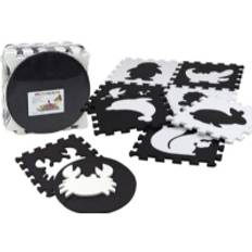 LeanToys Soft Puzzle Contrast Mat Educational Foam EVA Black and White 19 brikker.