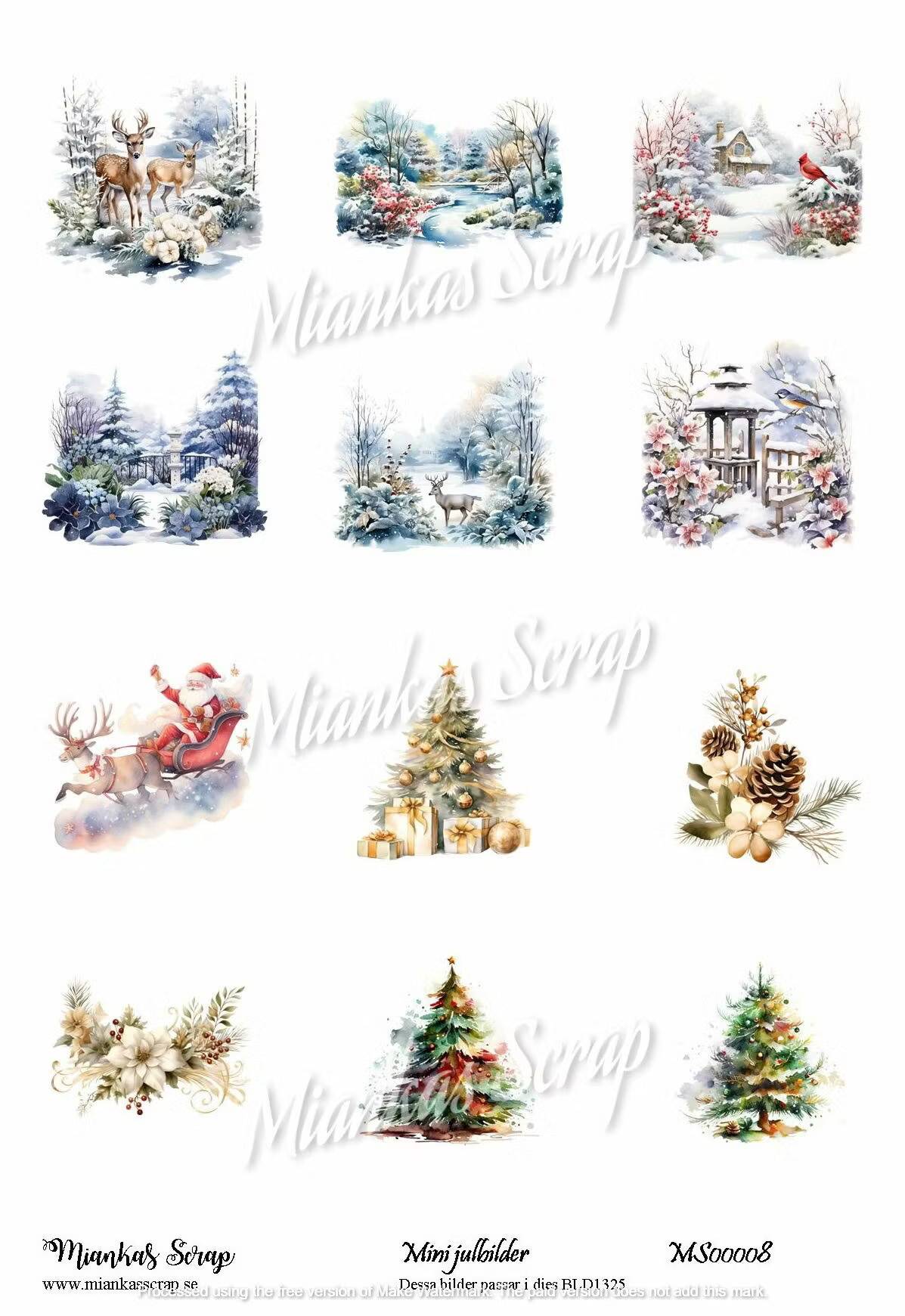 Miankas Scrap klippark - Mini Julbilder