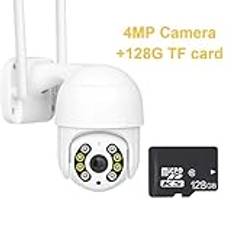 Säkerhetskameror, 4K 8MP Wireless IP Camera Outdoor Security PTZ Camera 4MP HD Auto Tracking Video Surveillance CCTV Camera P2P(4MP Add 128G)