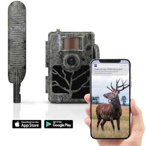 Zeiss Secacam 5 Wide-Angle 100° – 4G Profi-Wildkamera mit Handyübertragung, Bewegungsmelder, 100°-Winkel, SIM Karte, 32 GB Speicherkarte und Batterien