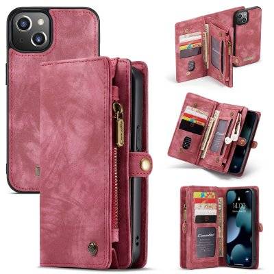CaseMe Multi-Slot 2 i 1 Plånboksfodral iPhone 13 Mini Röd