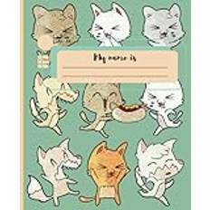 Angry cat pastel orange: composition notebook wide ruled cute pastel aesthetic