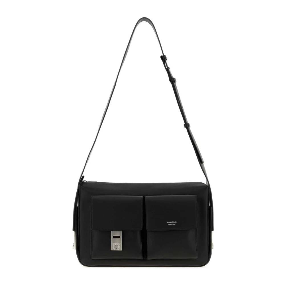 Ferragamo Twins Crossbody Bag - Tasker - Herre - Sort - ONE SIZE - Uld