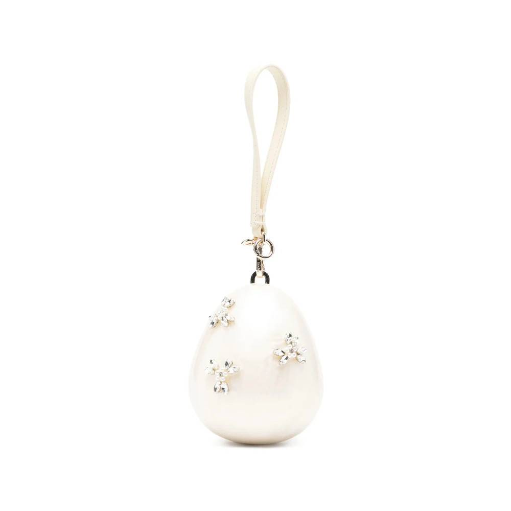 Simone Rocha Beaded Bow Pearl Crossbody Micro Egg Bag - Tasker - Dame - Hvid - ONE SIZE - Læder