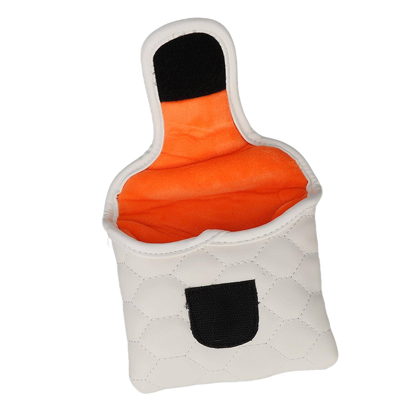 PU Golf Club Head Cover White Golf Head Cover Golf Putter Headcover for Golfer Lovers Square