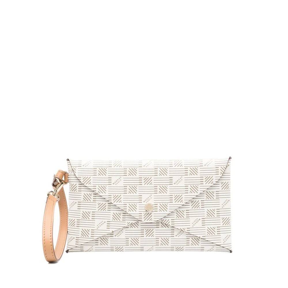 MOREAU PARIS Beige Canvas Foldover Taske med Guld-tone Hardware - Tasker - Dame - Beige - ONE SIZE - Uld