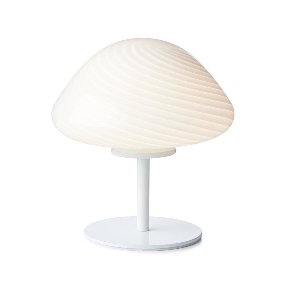 Halo Design Candy Mini Mush bordslampa, glashuvud, metallfot vit
