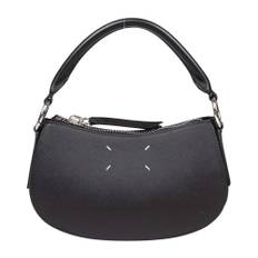 Maison Margiela, Tasker , Dame, Sort, ONE SIZE, Uld, Sort Skuldertaske med Lynlås Lukning