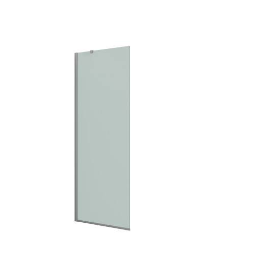 Dansani Match duschvägg, modell D+stabiliseringsarm, 87 cm, frostat glas, satin profil