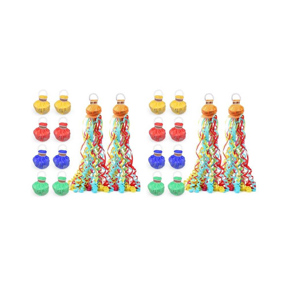 20Pack Colorful Streamer Poppers,No Mess Multi-Color Paper Crackers,Hand Throw Confetti Streamers for Birthday,Wedding