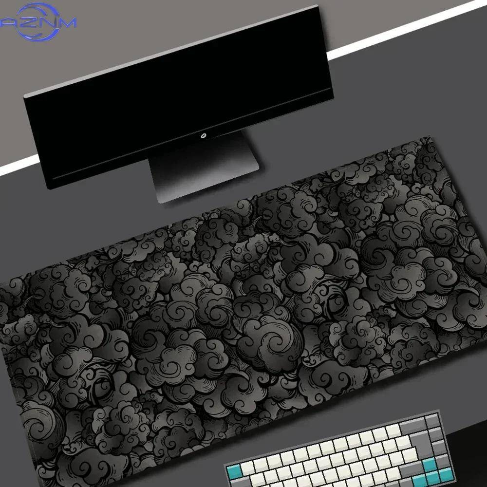 Black White Marble Texture Large Gaming Mouse Pad NonSlip Rubber Extended Keyboard Desk Mat For Office Pc Laptop