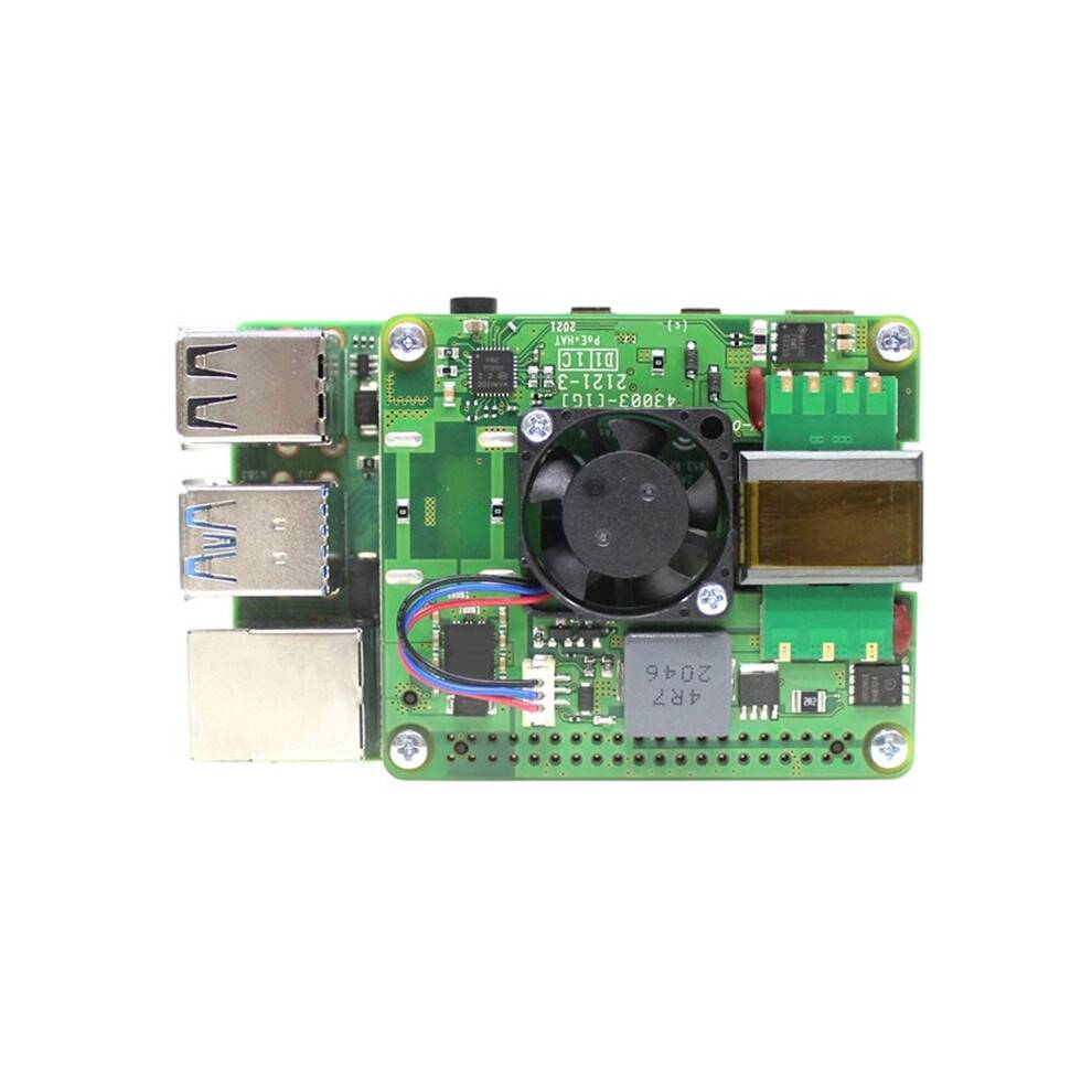 For Raspberry Pi PoE+ HAT Expansion Board for Raspberry Pi 4B/3B+ PoE+ HAT 802.3af/At with Cooling Fan