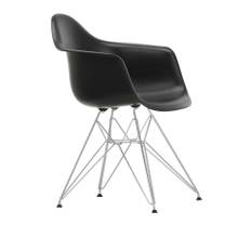 Vitra - Eames Plastic Armchair DAR - 12 Deep Black - Chrome Base - Spisebordsstole - Charles & Ray Eames - Sort - Metal/Plast