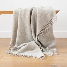 Beige plaid i uld Paula