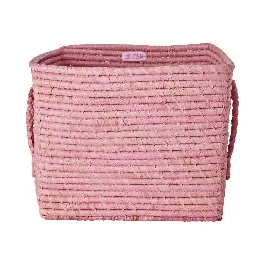Rice Raffia Kurv Pink