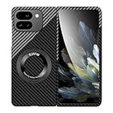 Smartphone Flip Fodral Compatible with Google Pixel 9 Pro Fold Case with Kickstand Cover Case Carbon Fibre Case Shockproof Lightweight Protective Cover for Google Pixel 9 Pro Fold 2024 Support Wireles