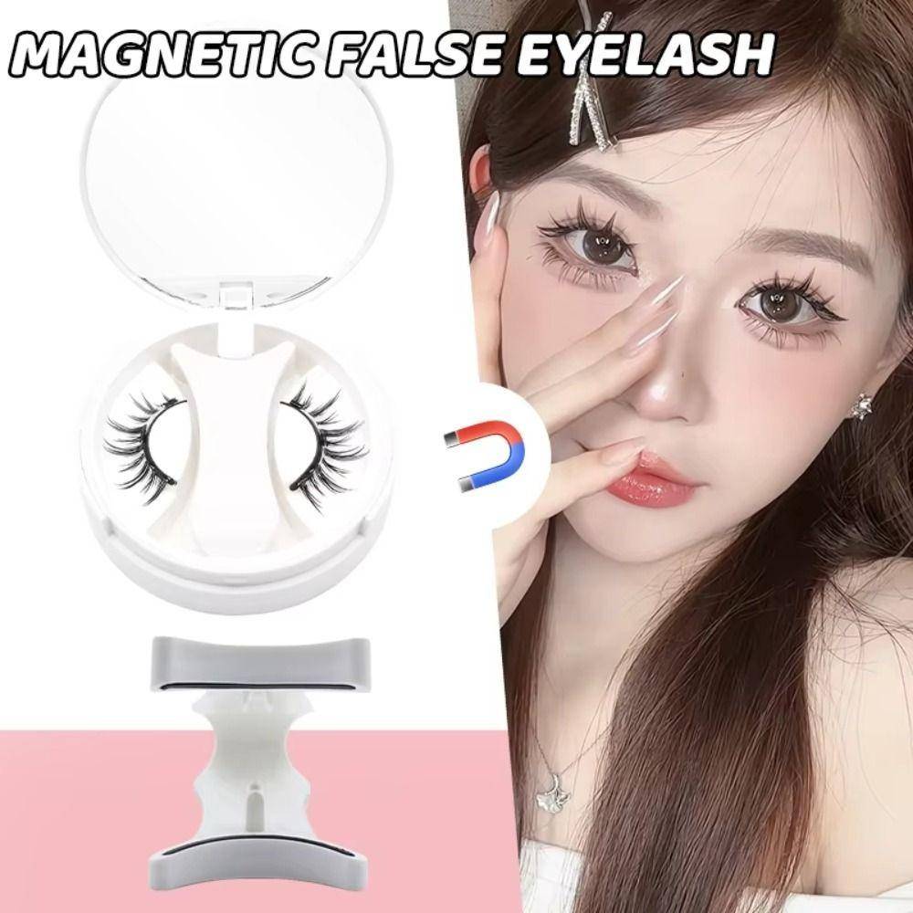 Naturliga Magnetiska Ögonfransar med Applicator Ingen Lim Krävs Lätta Fransar Manga Fransar Kvinnor Flickor