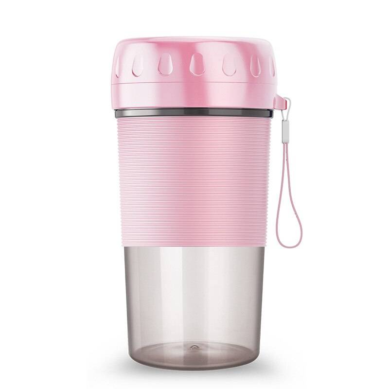 Bärbar mini trådlös juicepress 1300 mah usb uppladdningsbar 300ml citron grönsaks fruktjuice kopp snabb mixers matberedare - Rosa