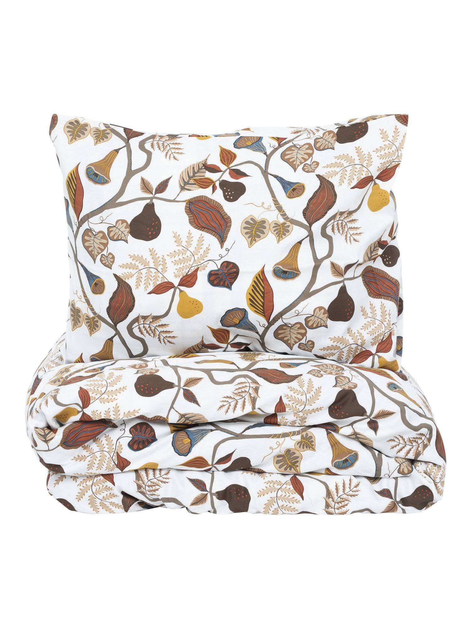 Svanskog Satin Beige Bäddset Enkeltäcke 150x210 Kosta Linnewäfveri