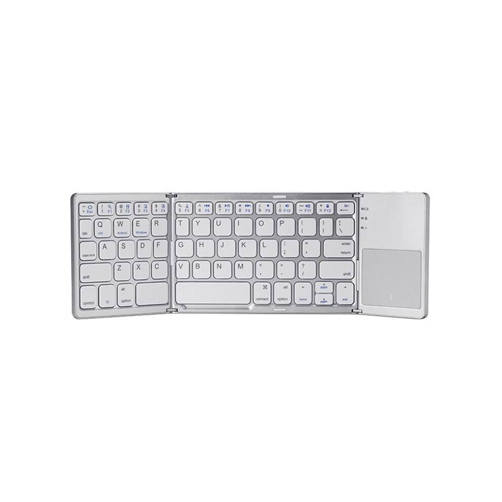 Tri-Fold Keyboard Touchpad Ultra-Thin Wireless Keyboard for Phone Tablet Laptop Portable Travel Keyboard B