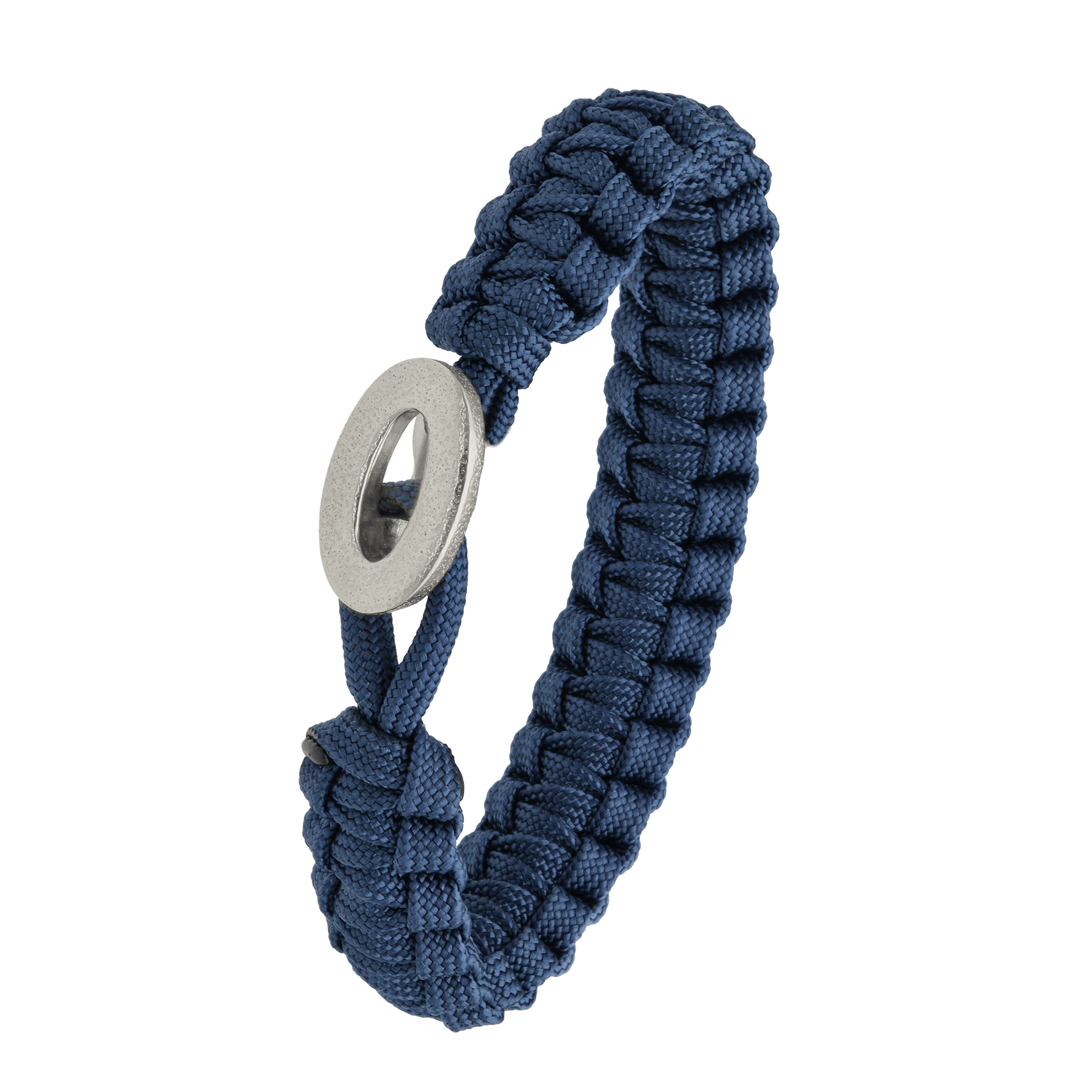 FSTS Bracelet Blue with Brushed 316L Stainless Steel Lock - Blå, Silverfärg (230 mm)