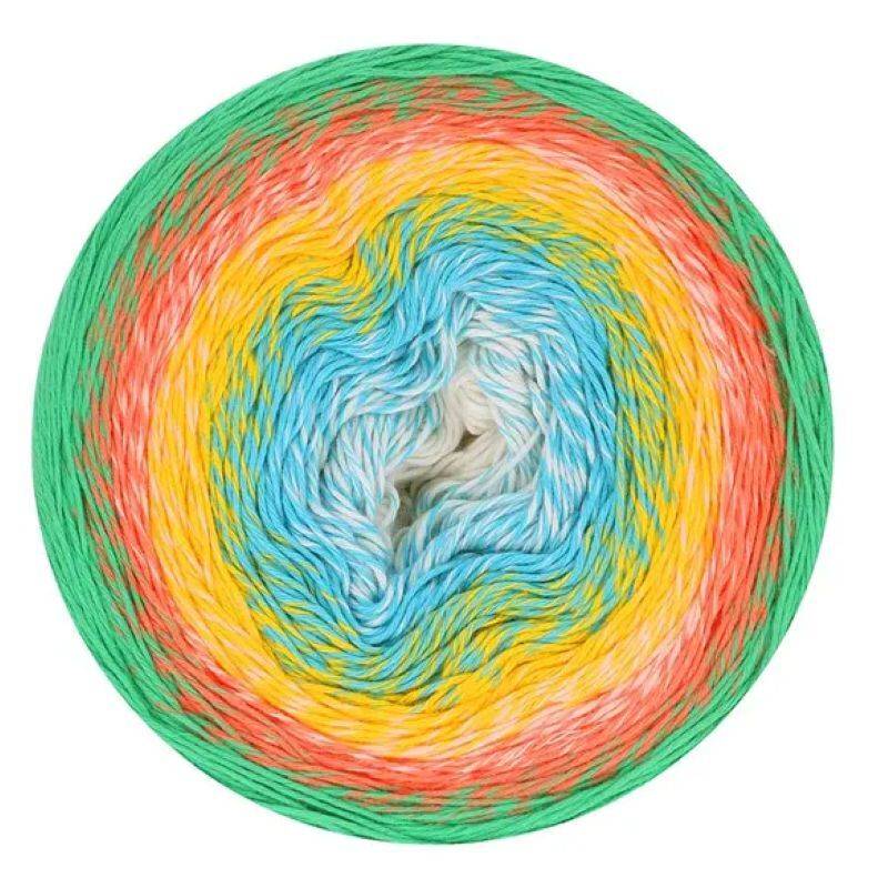 Scheepjes Cotton Whirl 718 Dreamland Indhold:100% økologisk bomuld Vægt/længde:226 g = ca 1000 meter Anbefalede pinde:2.50-3.50 mm Strikkefasthed:10 x 10 cm = 25 m x 44 p Vask:Maskinvask op til 30°C.