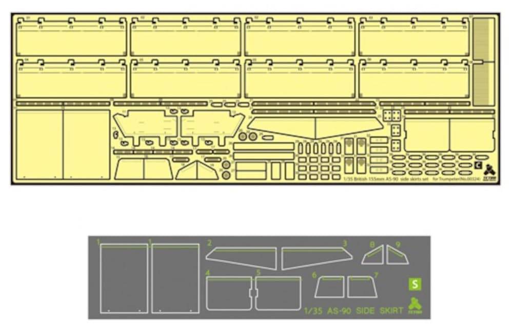 Tetra Model MA Series British 155mm Gun Side Skirt Plastic Model Parts MA3523 1/35 Self-Propelled AS-90 (for TR)