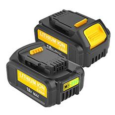 FUNMALL 2X 18V 5,0Ah DCB184 Akku für Dewalt Akku 18V 5.0Ah DCB184 DCB180 DCB181 DCB182 DCB200 DCB201 DCB201-2 DCB200-2 DCB204-2 Kompatibel Elektrowerkzeuge