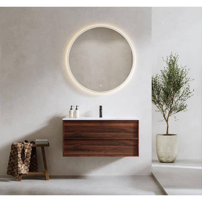 Tvättställsskåp Bathlife Charm med Tvättställ och Spegel Skina