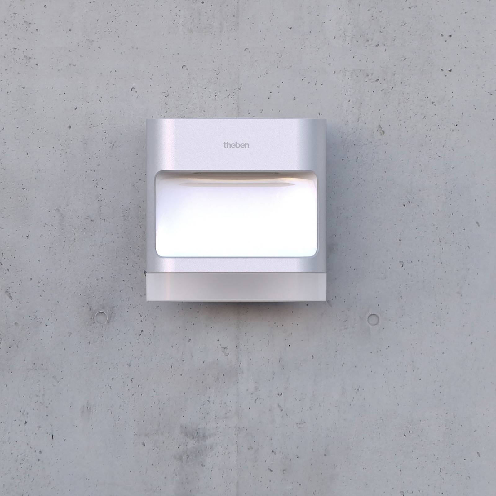 Theben Utomhus vägglampa med rörelsesensor theLeda D S AL, Aluminium / grå / zink, Aluminium / grå / zink, Modern