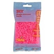Hama Pärlpåse | Ca 1000 Midi Fuse-Pärlor | Mosaikdekoration Konst & Hantverk för Kreativa Barn Från 5 år | Neon fuchsia
