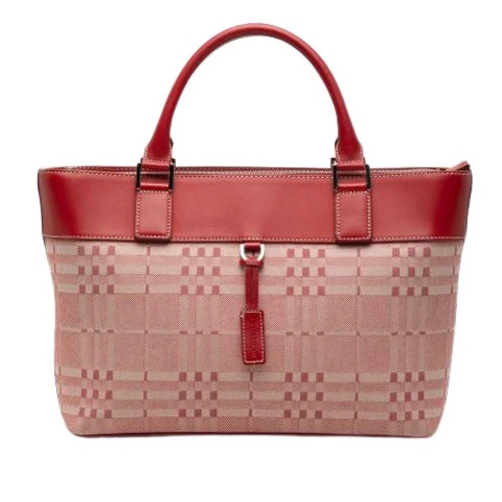Burberry Vintage Pre-owned Vintage Canvas Håndtaske - Vintage - Dame - Rød - ONE SIZE - Læder