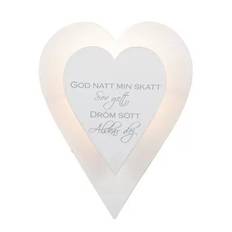Vägg lampa hjärta med text "GOD NATT MIN SKATT...